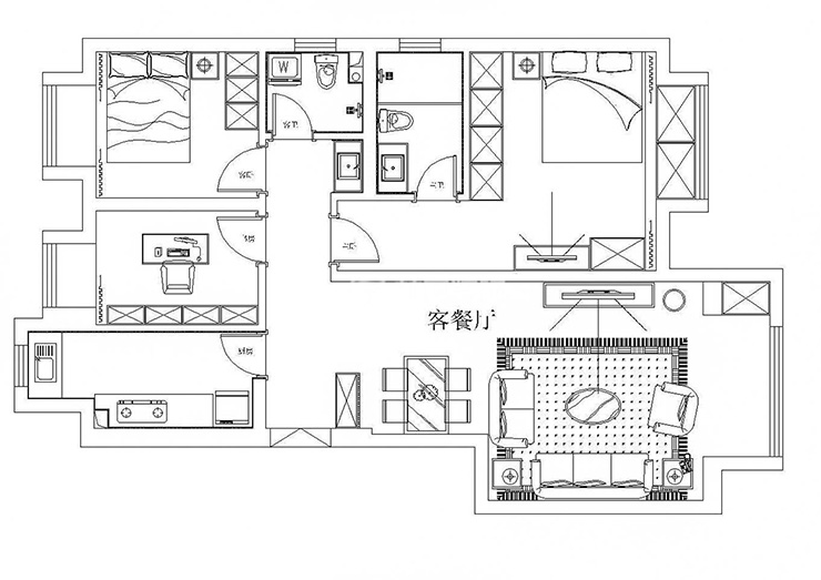 奧園國際廣場(chǎng)-107平-北歐風(fēng)格-平面圖.jpg